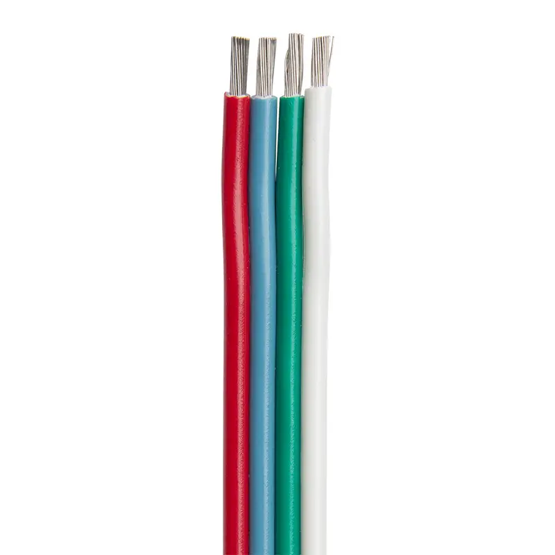 Ancor 16/4 Awg Flat Ribbon Rgb Cable – Red, Light Blue, Green, White (100 Ft, Model 160110) 1