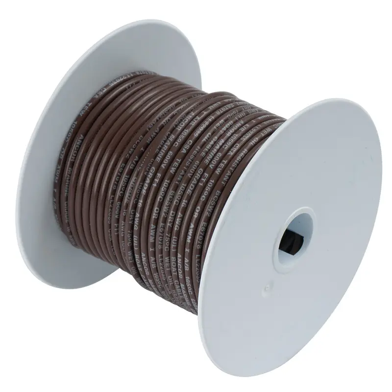 Ancor Brown 12 Awg Tinned Copper Stranded Wire – 100-Foot Spool, Ul 1426 Certified (Model 106210) 1