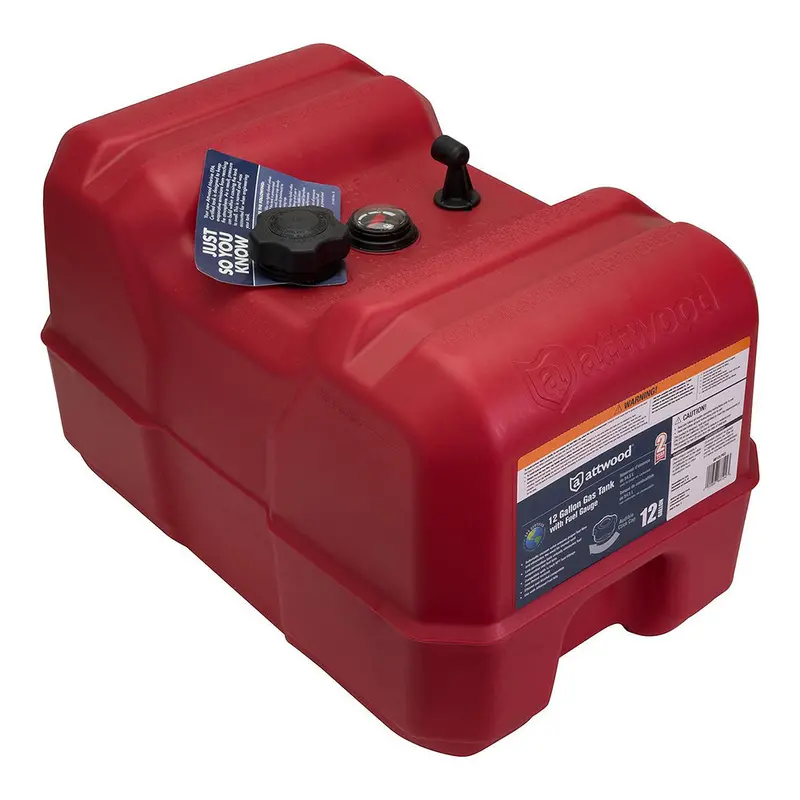 Attwood 12-Gallon Standard Portable Fuel Tank – Built-In Fuel Gauge (8812Lpg2) 1