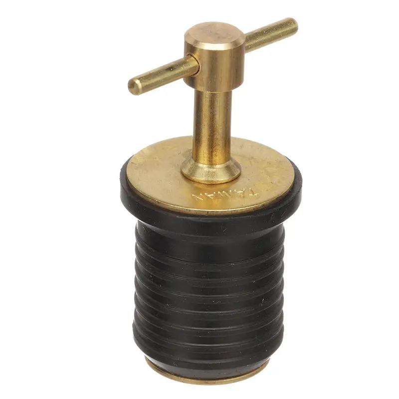 Attwood T-Handle 1" Brass Drain Plug – Corrosion-Resistant [7526A7] 1