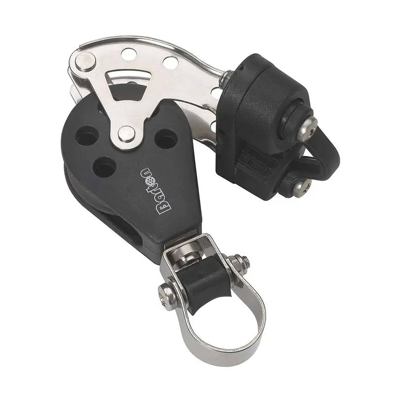 Barton Marine N03591 Size 3 Stanchion-Mount Lead Block With Becket And Cam Cleat 1