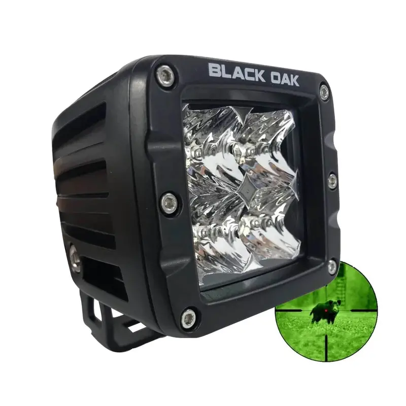 Black Oak 2-Inch 850Nm Infrared Pod Light – Flood Beam, Black Housing, Pro Series 3.0 1