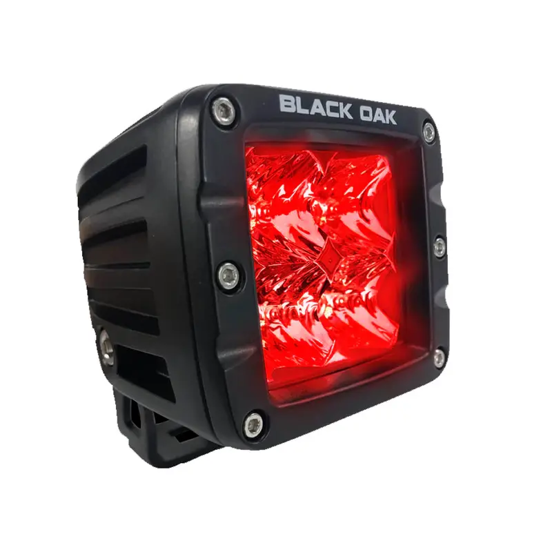 Black Oak 2-Inch Red Led Predator Pod – Flood Beam, Black Housing, Pro Series 3.0 1
