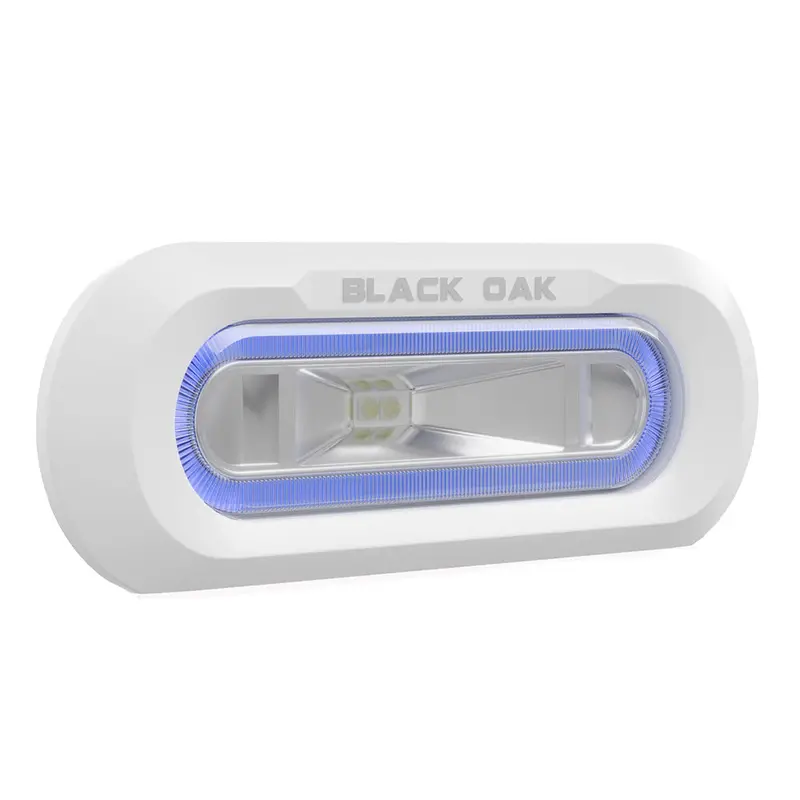 Black Oak Low-Pro Marine Spreader Light – Flush-Mount, White Housing, Blue Led [Mlps-Fb] 1