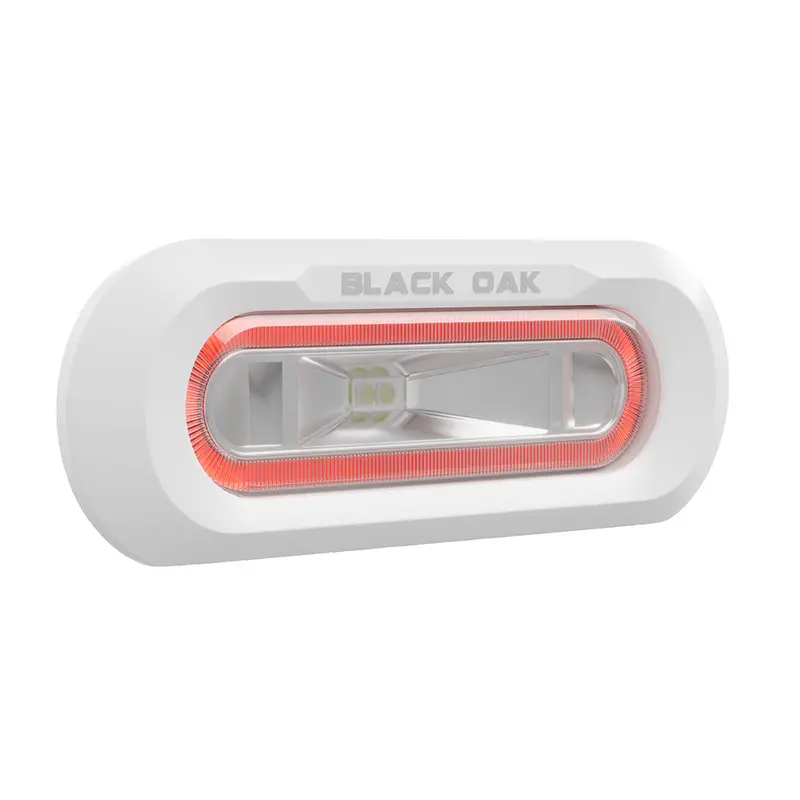 Black Oak Low-Pro Marine Spreader Light – Flush-Mount, White Housing, Red Led [Mlps-Fr] 1