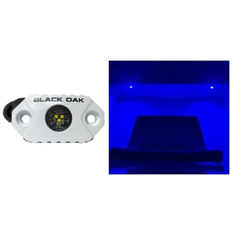 Black Oak Mal-B Rock Accent Light – Blue Leds, White Housing 1