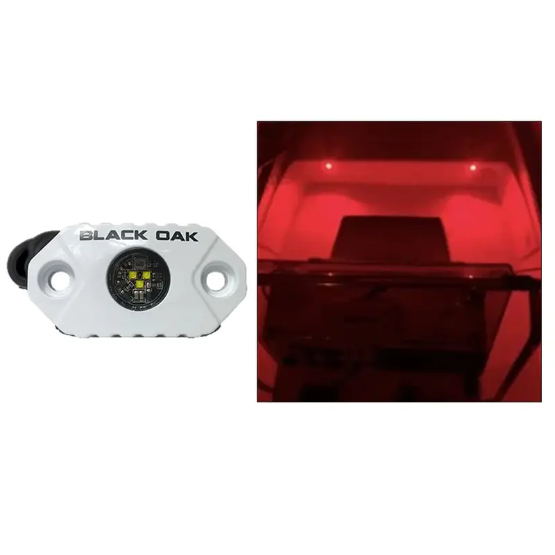 Black Oak Mal-R Rock Accent Light – Red Leds, White Housing 1