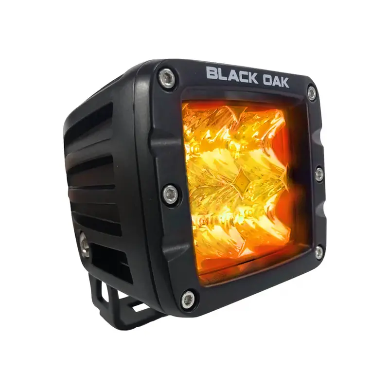 Black Oak Pro Series 3.0 2" Amber Led Pod Light – Flood Beam, Black Housing [2A-Pod30S] 1