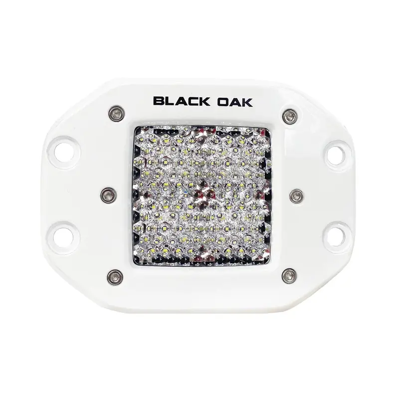 Black Oak Pro Series 3.0 2" Marine Flush-Mount Led Pod – Diffused Beam, White Housing [2Dm-Fpod10Cr] 1