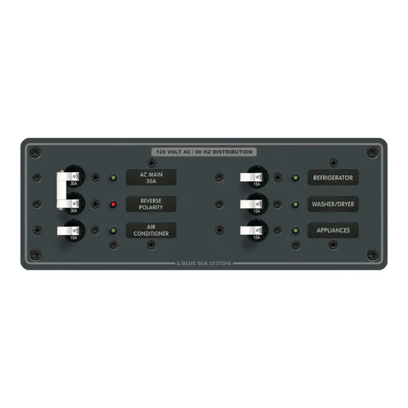 Blue Sea 8099 Ac Main Distribution Panel – 4-Circuit Toggle, White Switches 1