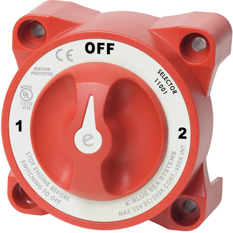 Blue Sea E-Series 3-Position Battery Switch Featuring Alternator Field Disconnect – Model 11001 1
