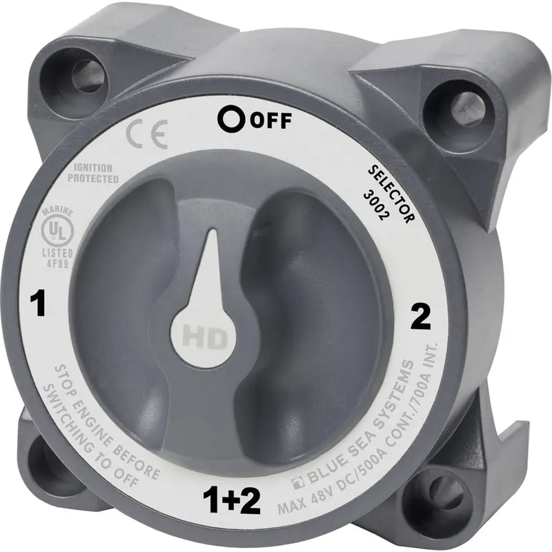 Blue Sea Systems 3002 Hd-Series Dual-Battery Selector Switch – Heavy-Duty Manual Toggle 1