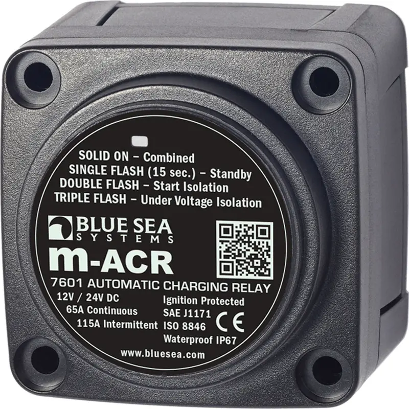 Blue Sea Systems 7601 Mini Acr – 65A Automatic Charging Relay For Compact Installations 1