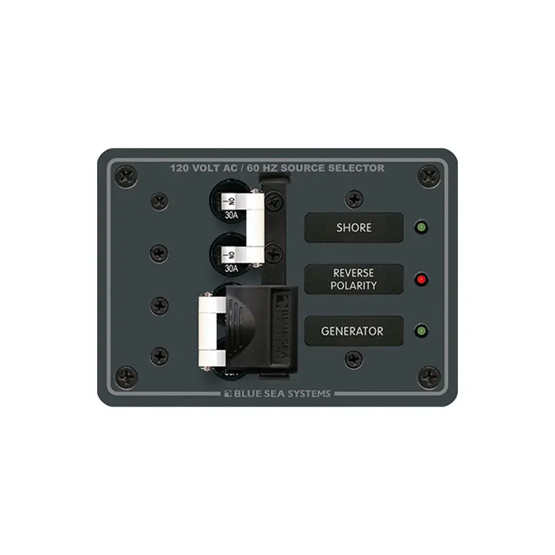 Blue Sea Systems 8032 120V Ac Source Selector Switch – 30A Toggle Panel With White Controls 1