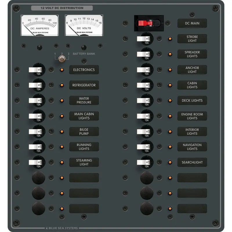 Blue Sea Systems 8380 Dc Main Distribution Panel Featuring 22 Circuit Slots 1