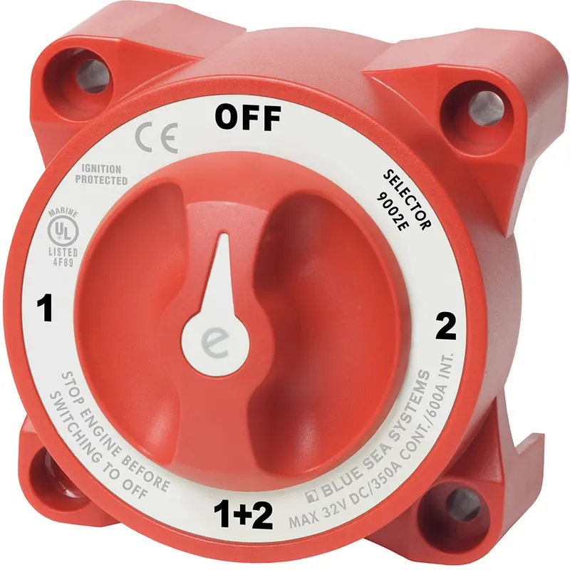 Blue Sea Systems 9002E E-Series Dual-Battery Selector With Alternator Field Disconnect 1