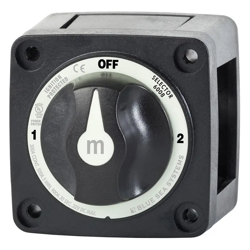 Blue Sea Systems M-Series 3-Position Battery Selector Switch — Black Housing (6008200) 1