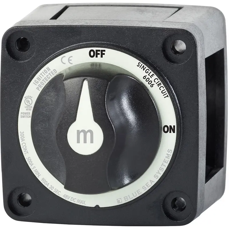 Blue Sea Systems Mini On/Off Battery Switch – 1-Pole, Black Housing – 6006200 1