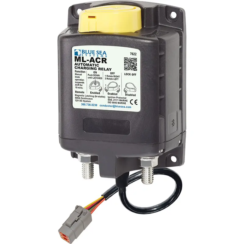 Blue Sea Systems Ml Acr Automatic Charging Relay – 12V, 500A With Manual Override & Deutsch Connector (7622100) 1