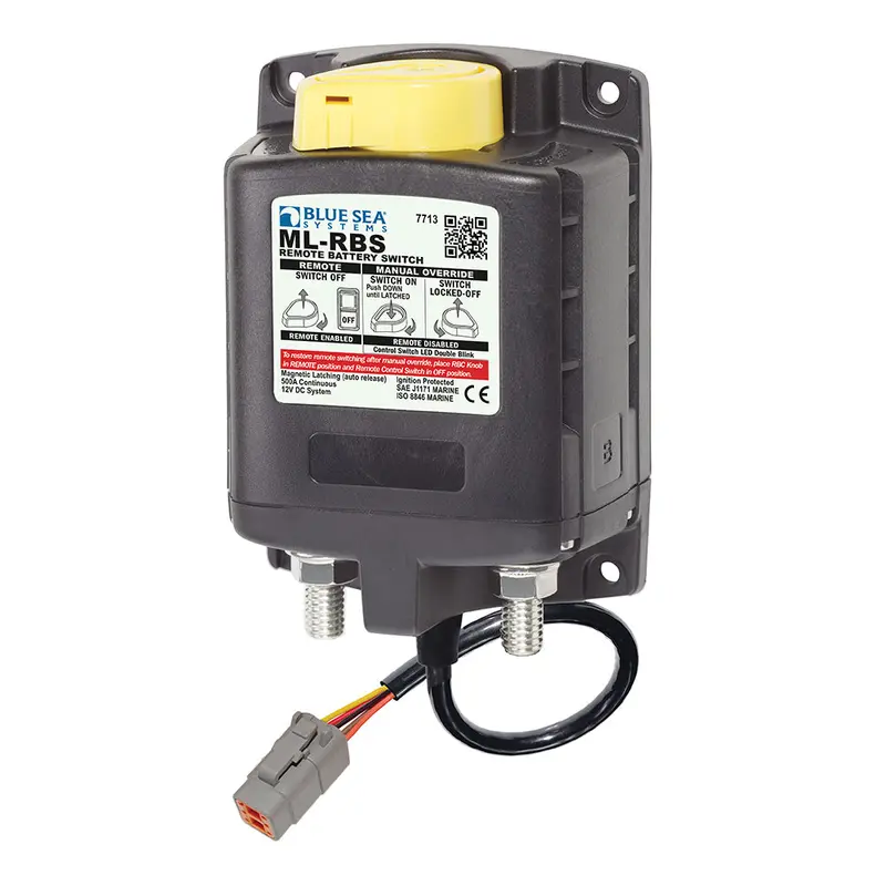 Blue Sea Systems Ml-Rbs Remote Battery Switch – 12V, Auto-Release With Manual Control & Deutsch Connector (7713100) 1