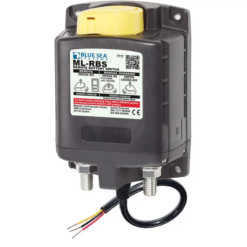 Blue Sea Systems Ml-Rbs Remote Battery Switch With Manual Override And Auto-Release — 24V Dc 1