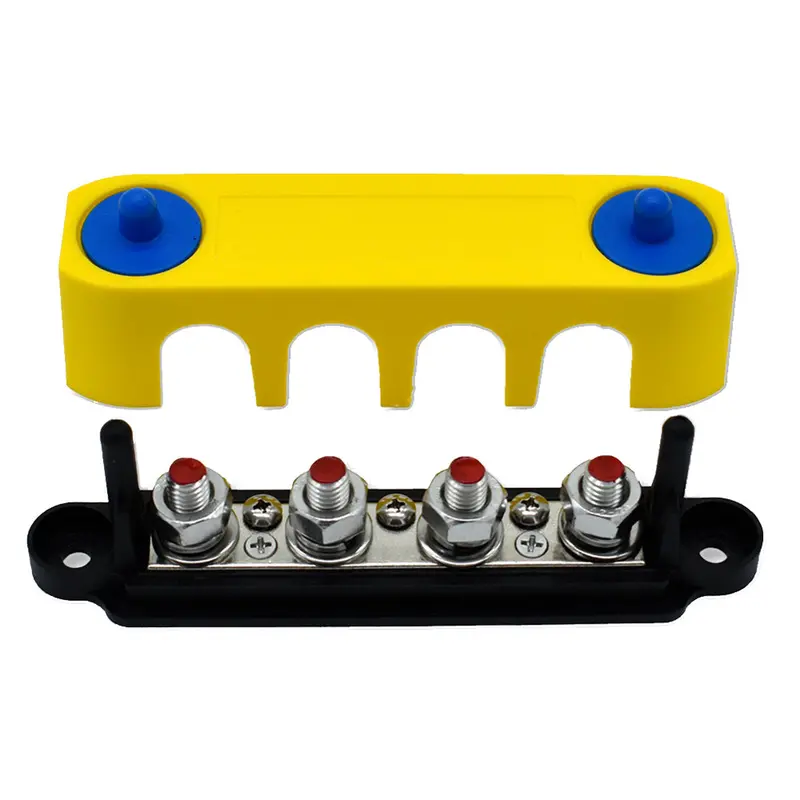 Bluewater 4-Gang Common Stud Positive Terminal Busbar With Protective Cover 1