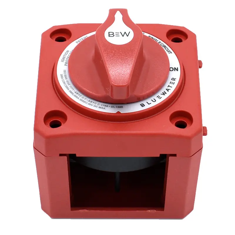Bluewater Surface-Mount On/Off Battery Disconnect Switch – Red Housing [9800-006-11] 1