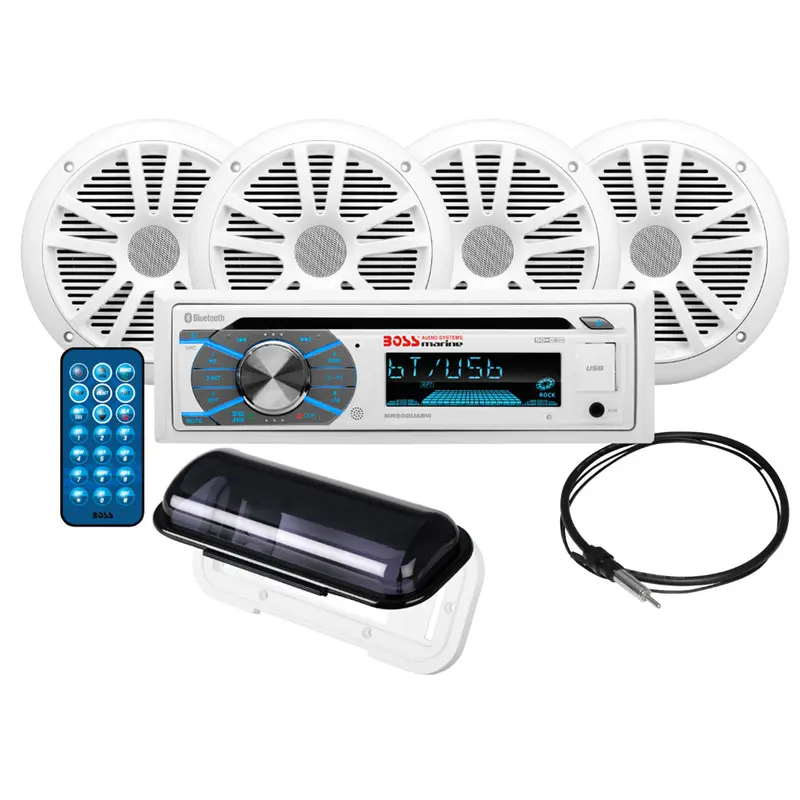 Boss Audio Mck508Wb.64S Marine Stereo Kit – Includes Two 6.5-Inch Speakers, White 1