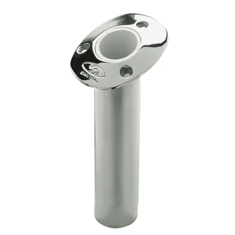 C.E. Smith 53671Ca Flush-Mount Rod Holder – 15° Angle, 9" Depth, Stainless Steel With Vinyl Liner 1