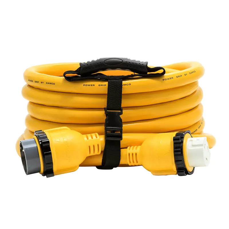 Camco 50-Amp Marine Power Grip Extension Cord With Male-To-Female Locking Connectors – 25 Feet [55621] 1