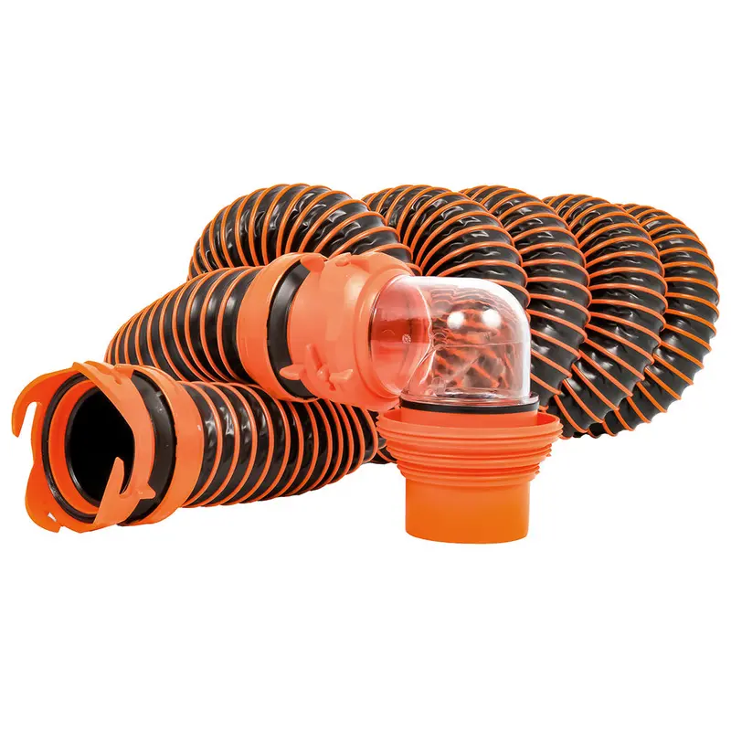 Camco Rhinoextreme 15-Foot Sewer Hose Kit Featuring Swivel Fitting & Multi-Elbow Cap Set [39859] 1