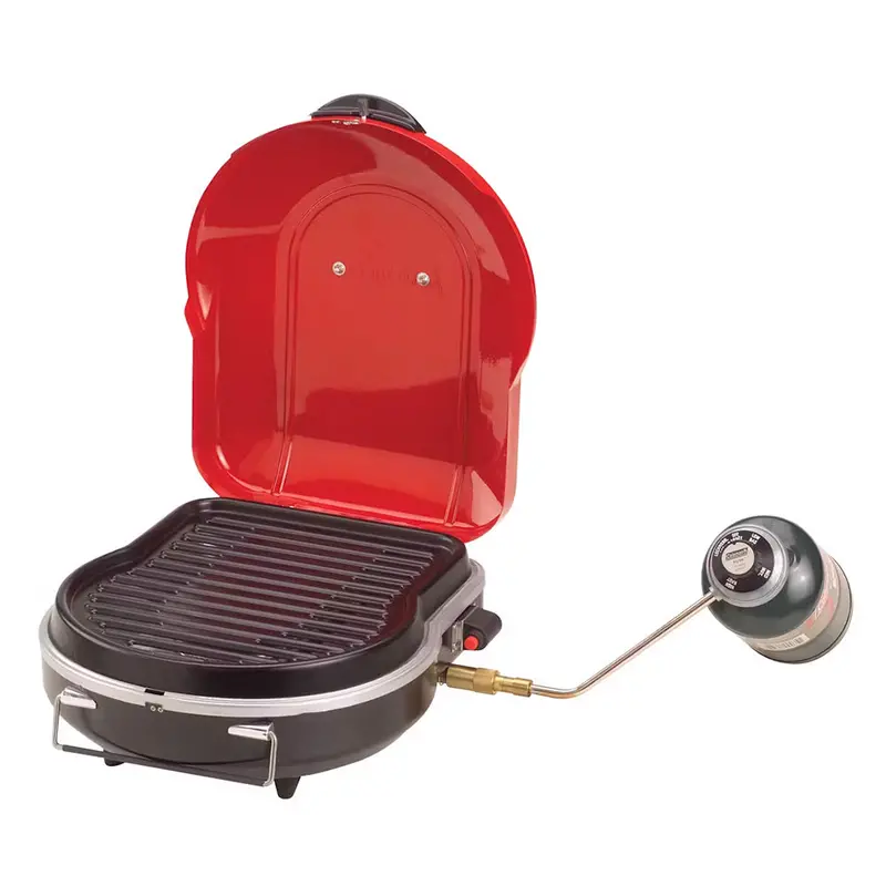 Coleman Fold N Go+ Portable Propane Grill – Red, Compact Outdoor Cooking 1