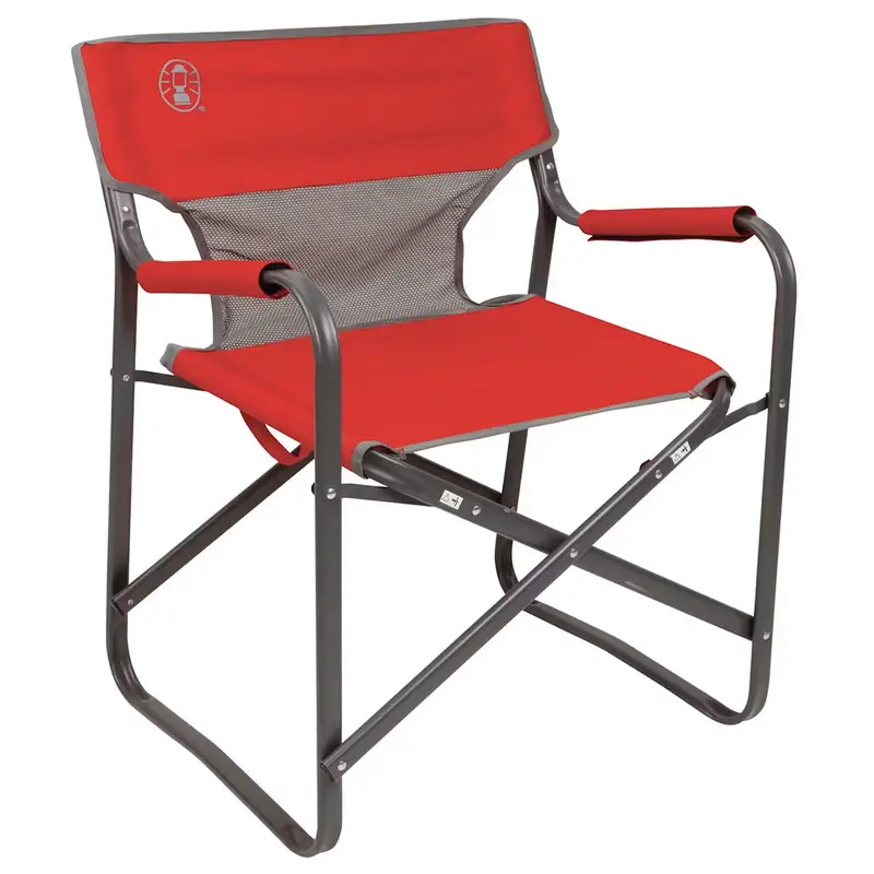 Coleman Outpost Breeze Folding Deck Chair In Vibrant Red 1