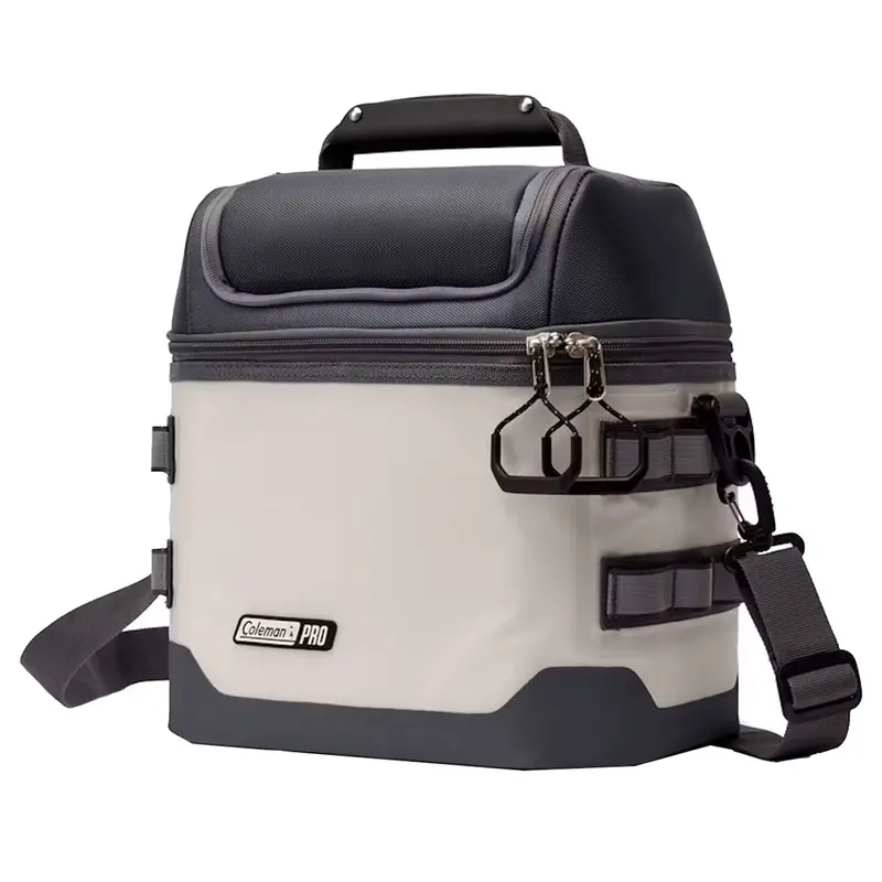 Coleman Pro Soft 16-Can Insulated Cooler – Mushroom Gray, Flexible Carry Design 1