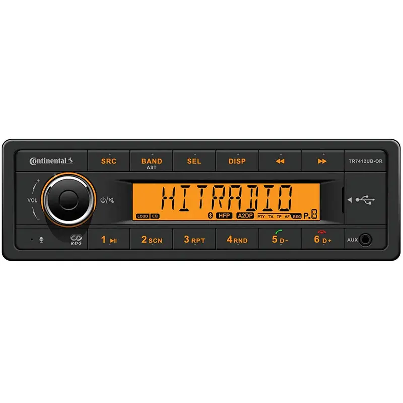 Continental Tr7412Ub-Or Marine Stereo With Am/Fm, Bluetooth & Usb (No Harness Included) 1