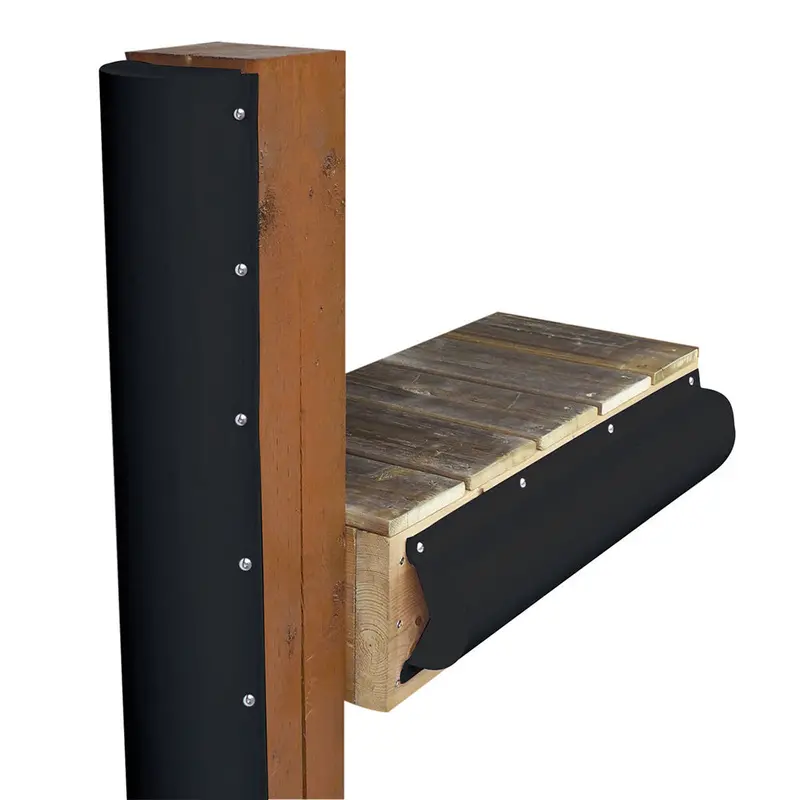 Dock Edge 6' Black Single-End-Capped Piling Bumper 1