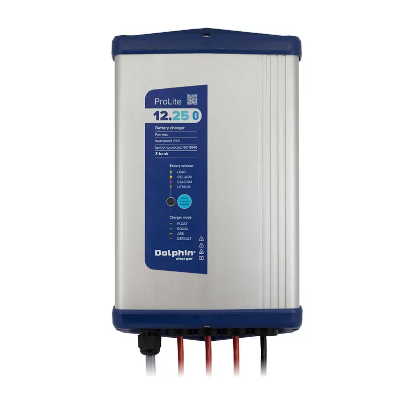 Dolphin Prolite 25A Dual-Voltage Battery Charger – 12V, Triple-Output, 110/220Vac 1