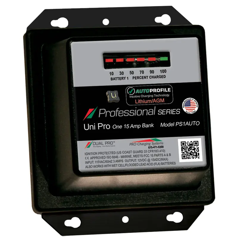 Dual Pro Ps1 Auto 15A Marine Battery Charger – Single-Bank Lithium & Agm Compatible 1