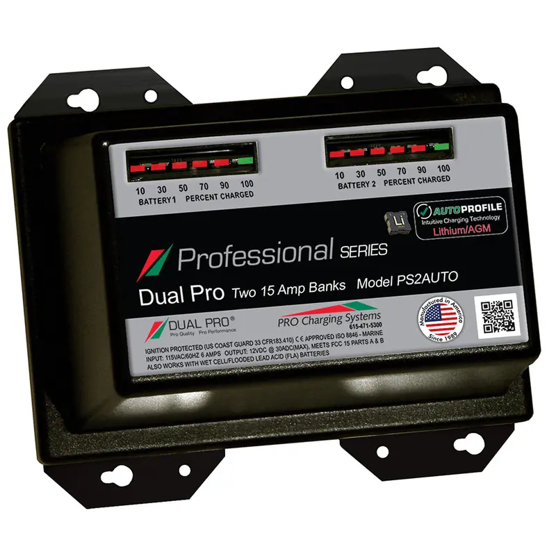 Dual Pro Ps2 Auto 15A Marine Battery Charger – 2-Bank Lithium & Agm Compatible 1