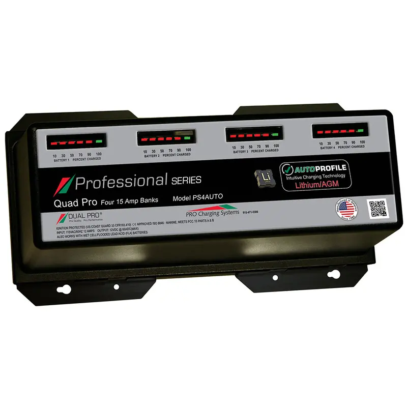 Dual Pro Ps4 Auto 15A Marine Battery Charger – 4-Bank Lithium & Agm Compatible 1