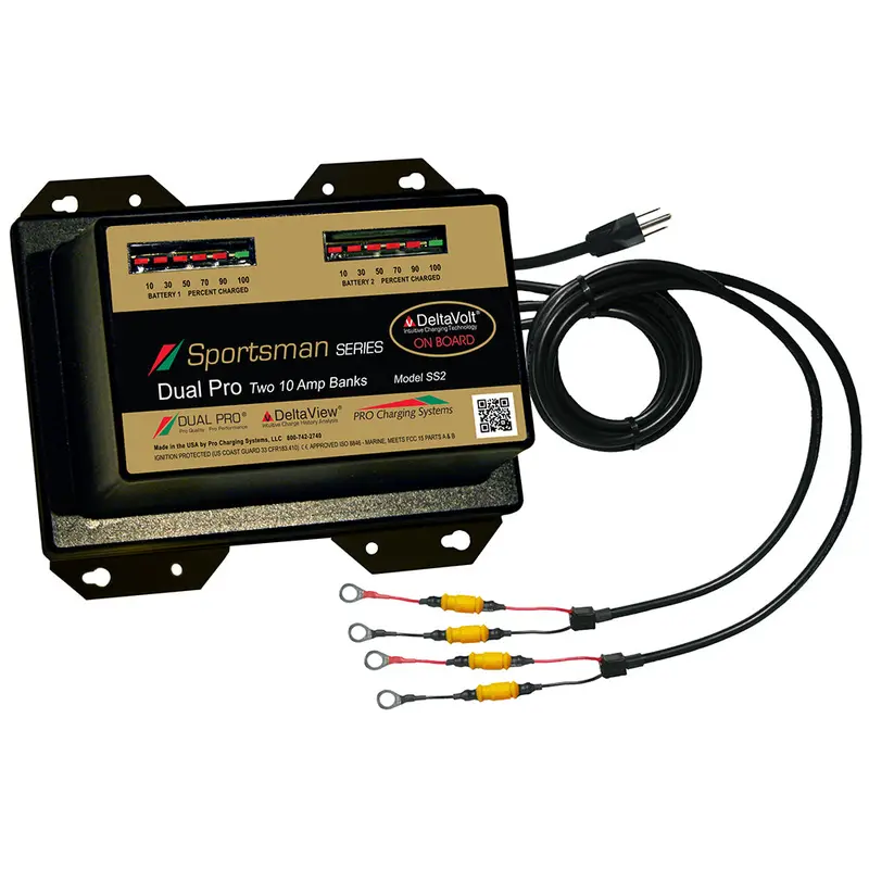 Dual Pro Sportsman 20A Dual-Bank Battery Charger (2 Banks, 12–24V) [Ss2] 1
