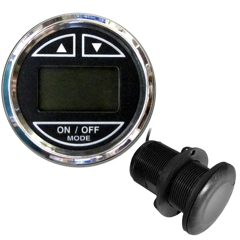 Faria Chesapeake Black 2-Inch Depth Sounder With Thru-Hull Transducer For Boats 1