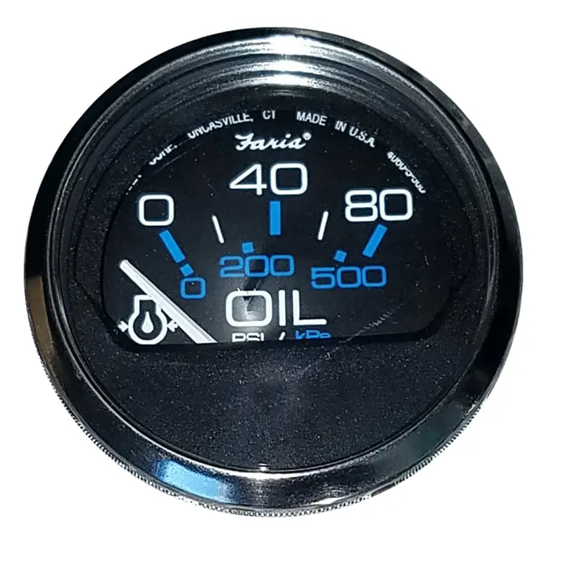 Faria Chesapeake Black 2-Inch Oil Pressure Gauge (0–80 Psi) – Model 13702 1