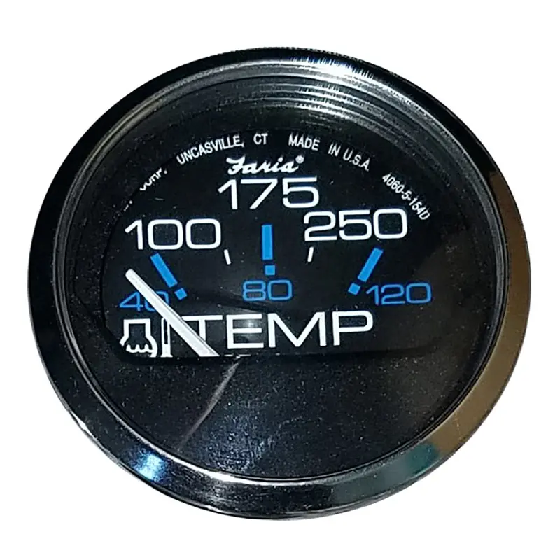 Faria Chesapeake Black 2-Inch Water Temperature Gauge (100–250°F) – Model 13704 1