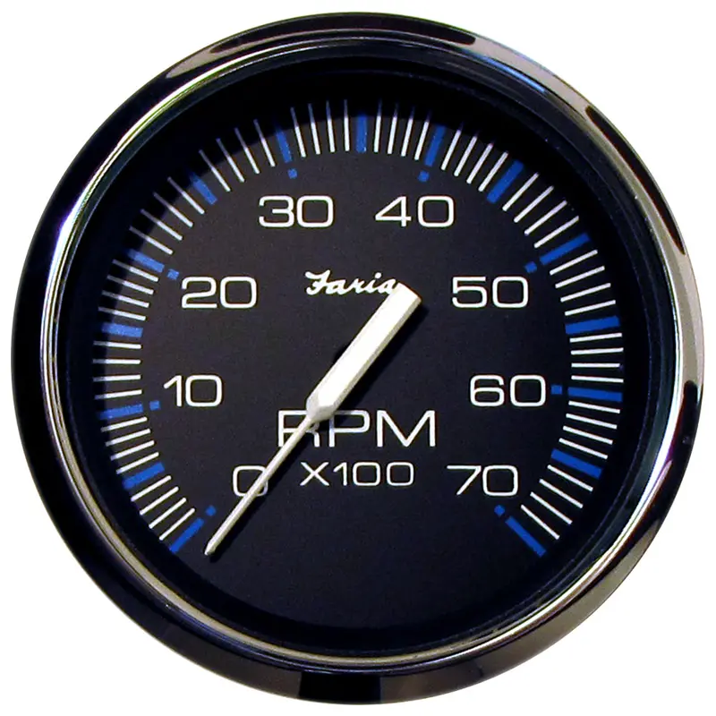 Faria Chesapeake Black 4-Inch Universal Gas Tachometer (0–7000 Rpm) For All Outboard Motors – Model 33718 1