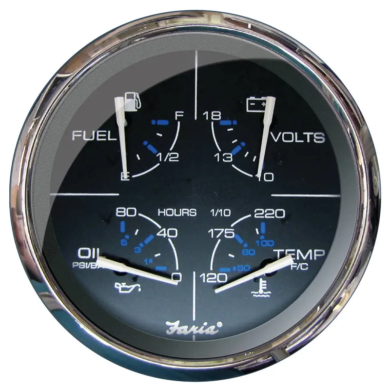 Faria Chesapeake Black Stainless Steel 5" Multifunction Marine Gauge [33762] 1