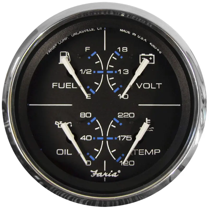 Faria Chesapeake Series 4-Inch Black Multifunction Marine Gauge [33751] 1
