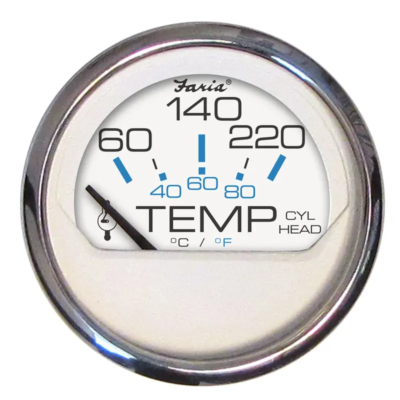 Faria Chesapeake Series Cylinder Head Temp Gauge – 2" White Dial, 60–220°F (Model 13806) 1