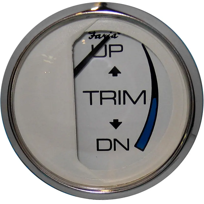 Faria Chesapeake White Stainless Steel 2-Inch Trim Gauge Compatible With Mercury, Mariner, Mercruiser, Volvo Dp & Yamaha (2001–Present) – Model 13807 1