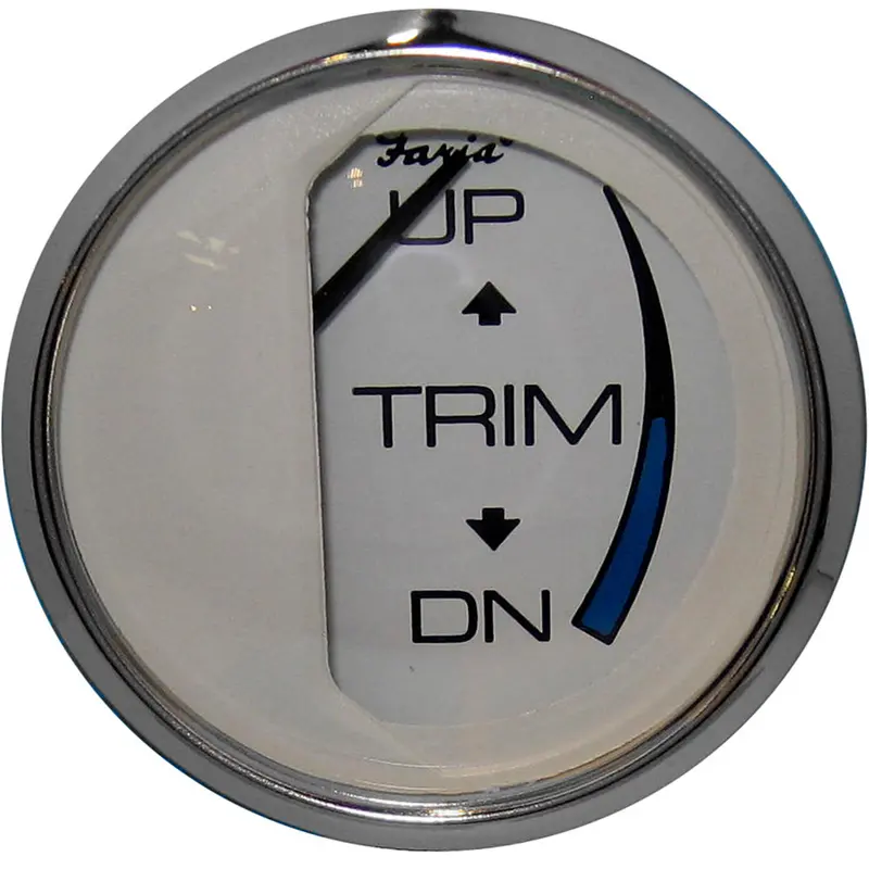 Faria Chesapeake White Stainless Steel 2-Inch Trim Gauge For Johnson/Evinrude/Suzuki Outboards – Model 13809 1